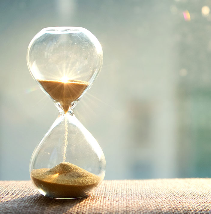 hourglass representing the time of our life
